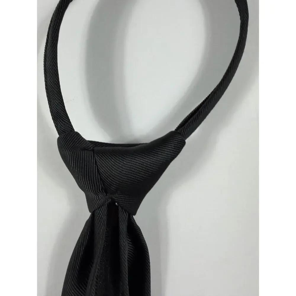 Cat & Jack Boys Zip Necktie Solid Black Adjustable Size Small/Medium